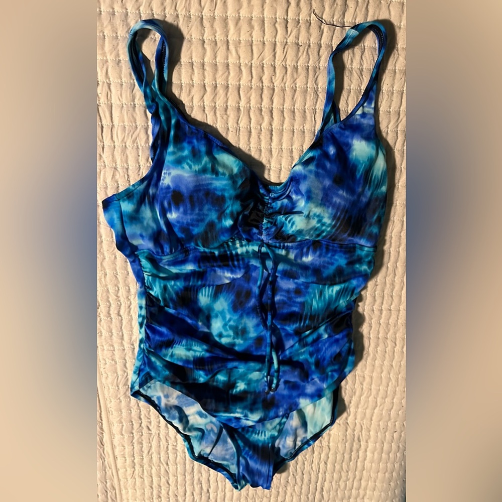 Blue Tie-Dye One Piece Swimsuit